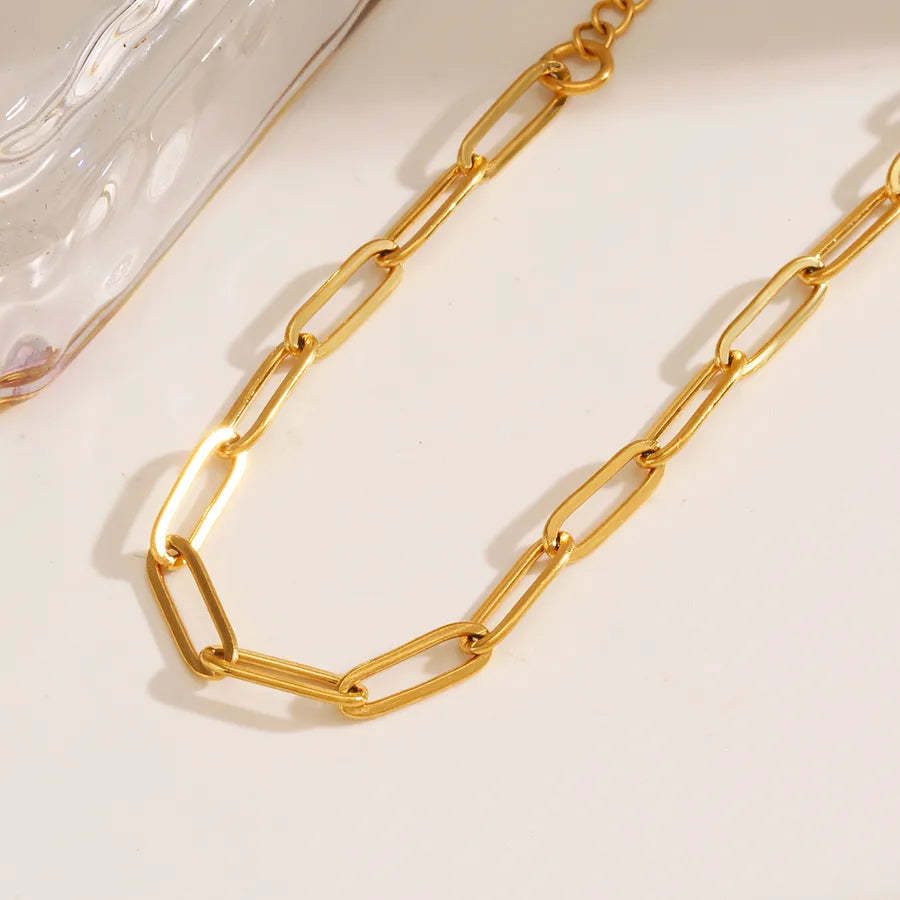 Simple Style IG Style Solid Color 304 Stainless Steel 18K Gold Plated Bracelets In Bulk