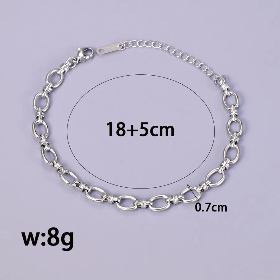 Elegant Simple Style Geometric 304 Stainless Steel 18K Gold Plated  Bracelets In Bulk