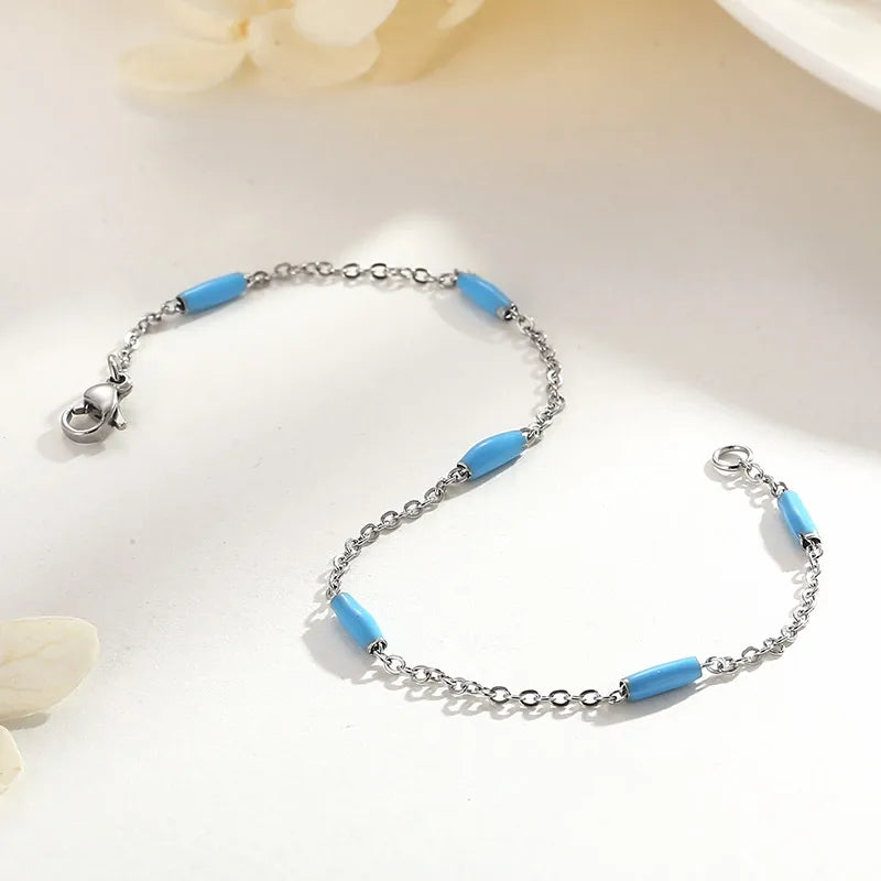 Elegant Solid Color Titanium Steel 18K Gold Plated Bracelets In Bulk