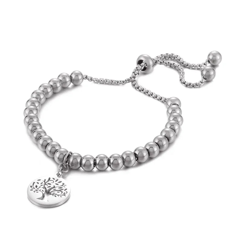 elegant sunflower tree titanium steel gold plated bracelets