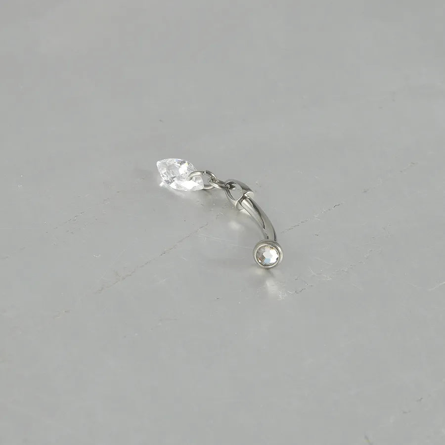 1 Piece Ear Cartilage Rings & Studs Casual Tropical Round Water Droplets Flower G23 Titanium Alloy Polishing Zircon Ear Cartilage Rings & Studs