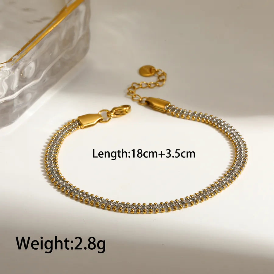 Casual Simple Style Geometric 304 Stainless Steel 16K Gold Plated White Gold Plated Gold Plated Bracelets In Bulk