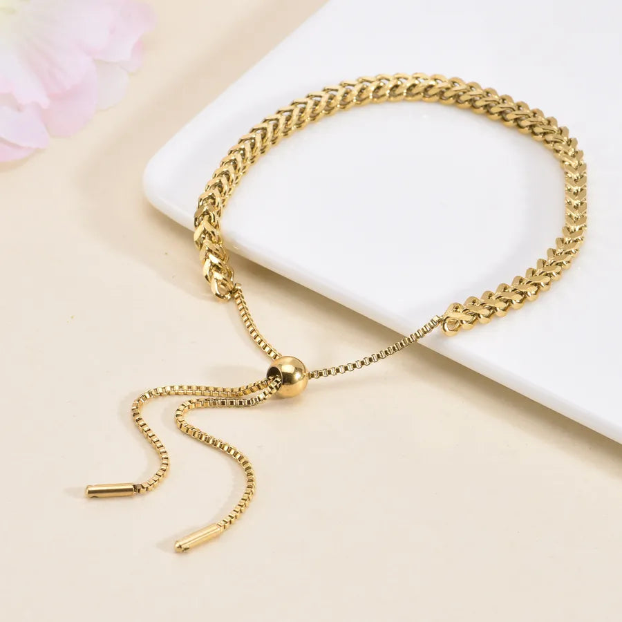 Sweet Geometric Titanium Steel 18K Gold Plated Bracelets In Bulk