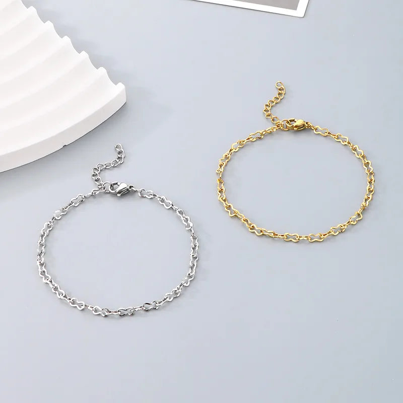 Simple Style Infinity 304 Stainless Steel 18K Gold Plated  Bracelets In Bulk