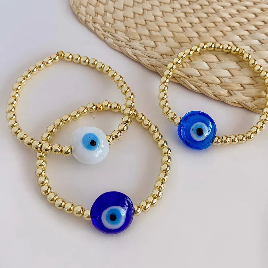 retro devil's eye glass copper plating 18k gold plated bracelets
