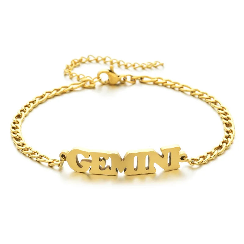 fashion letter stainless steel gold plated bracelets