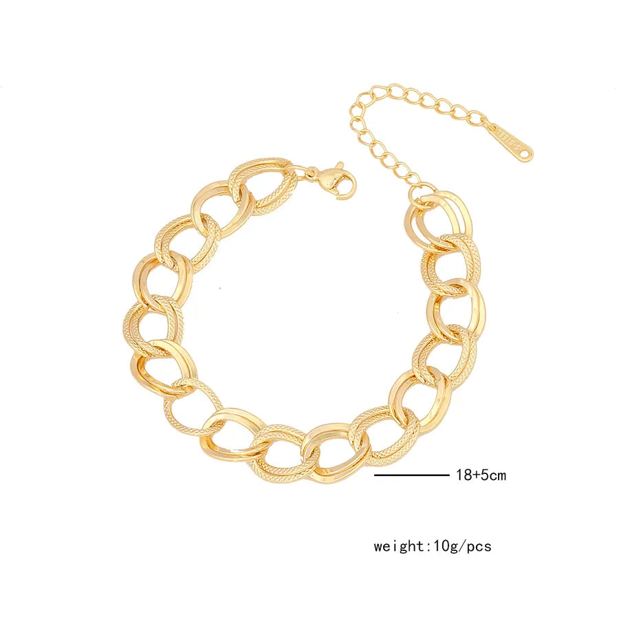 Simple Style Geometric Stainless Steel 18K Gold Plated Bracelets In Bulk