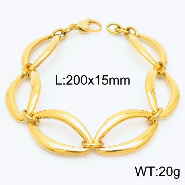 Rock Geometric Titanium Steel 18K Gold Plated Bracelets In Bulk