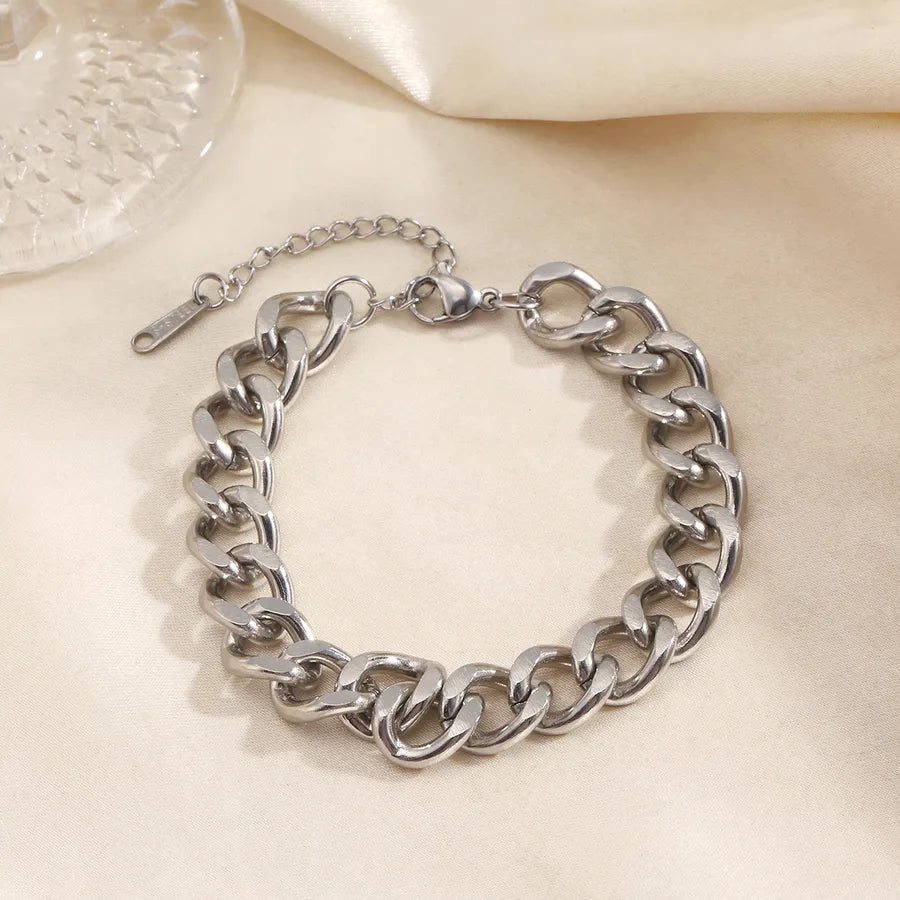 Rock Streetwear Geometric 304 Stainless Steel 18K Gold Plated Bracelets In Bulk