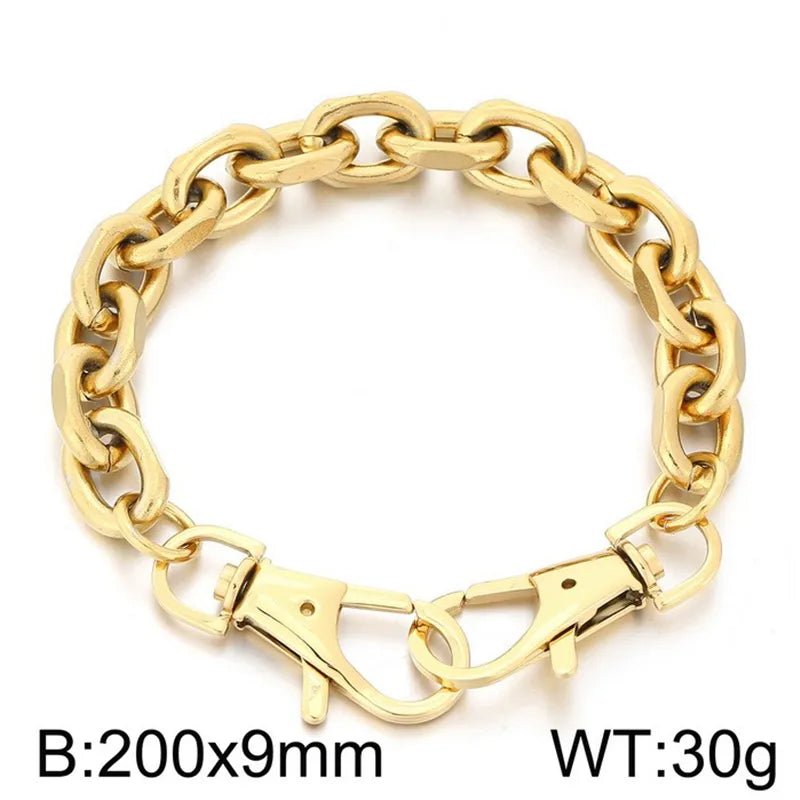 Simple Style Solid Color Titanium Steel 18K Gold Plated Bracelets In Bulk