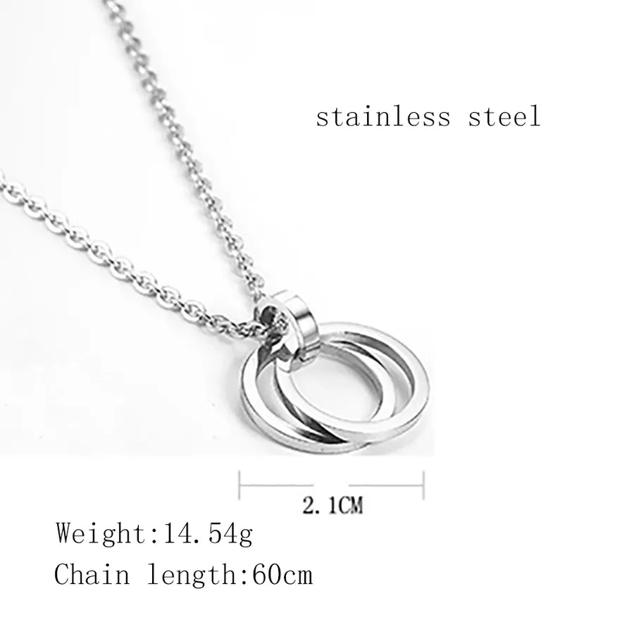 Hip-Hop Solid Color 304 Stainless Steel Polishing 18K Gold Plated Unisex Pendant Necklace