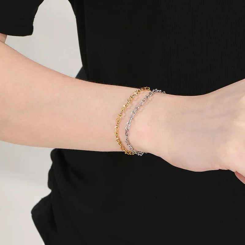 Simple Style Infinity 304 Stainless Steel 18K Gold Plated  Bracelets In Bulk