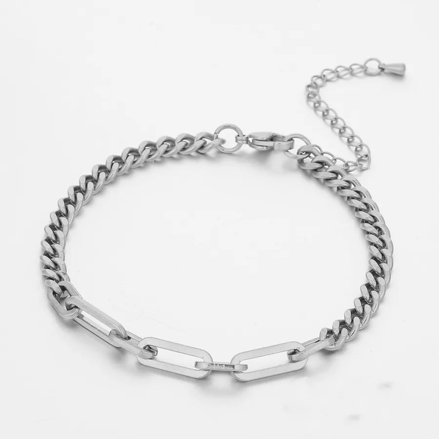 Hip-Hop Geometric Titanium Steel 18K Gold Plated Bracelets In Bulk
