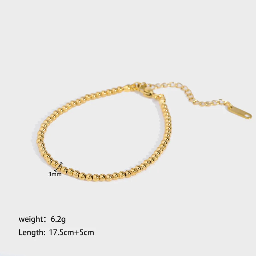 Classic Style Round 201 Stainless Steel 18K Gold Plated Bracelets In Bulk