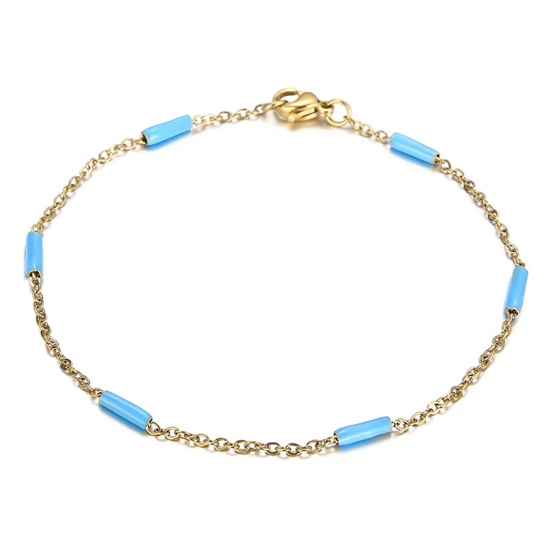 Elegant Solid Color Titanium Steel 18K Gold Plated Bracelets In Bulk