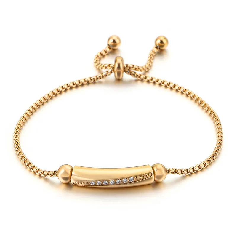 Fashion Geometric Titanium Steel 18K Gold Plated Bracelets In Bulk