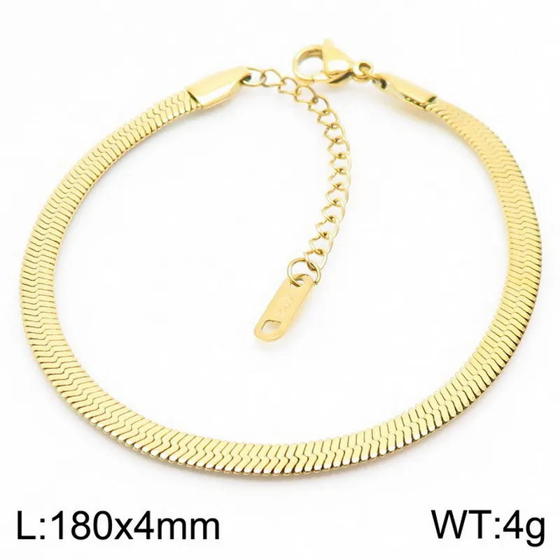 Hip-Hop Geometric 304 Stainless Steel 18K Gold Plated Bracelets In Bulk