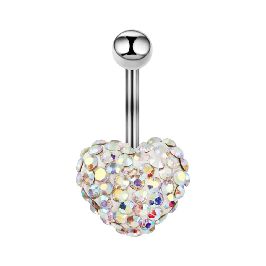 1 Piece Belly Rings Sexy Cool Style Heart Shape 316L Stainless Steel  Alloy Plating Rhinestones