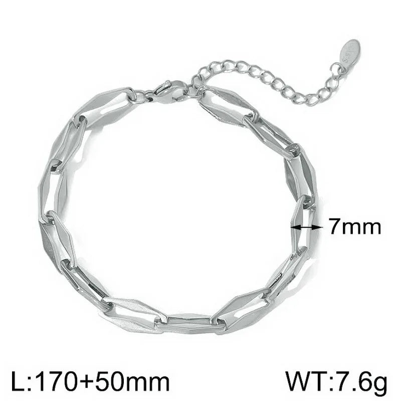Simple Style Geometric 304 Stainless Steel 18K Gold Plated  Bracelets In Bulk
