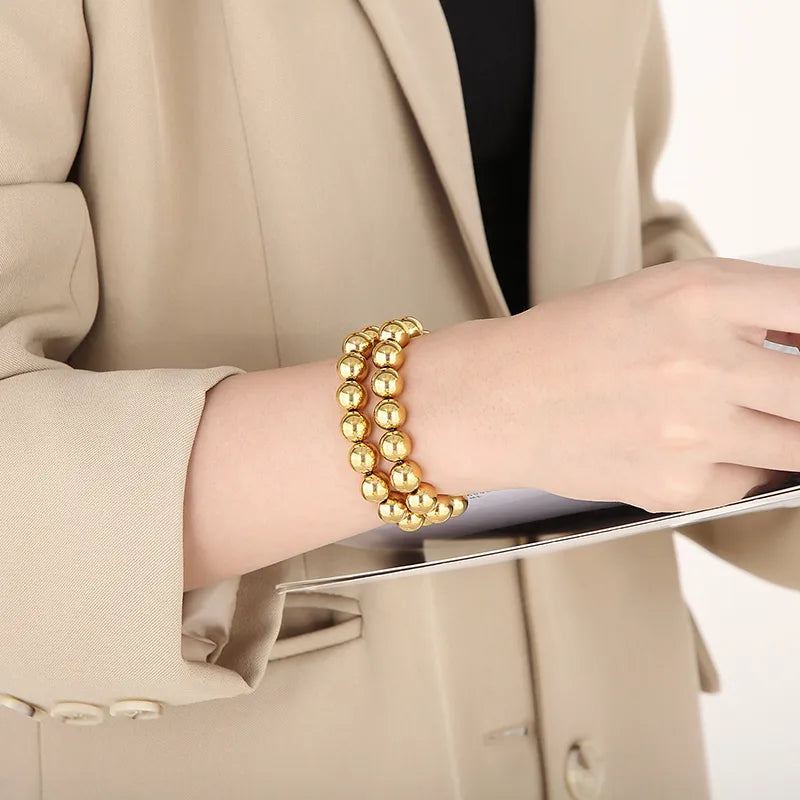 Casual Simple Style Geometric Stainless Steel 18K Gold Plated Bracelets In Bulk