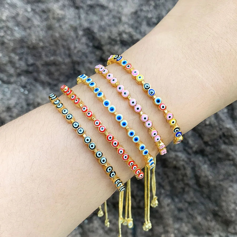 fashion devil's eye copper 18k gold plated bracelets in bulk