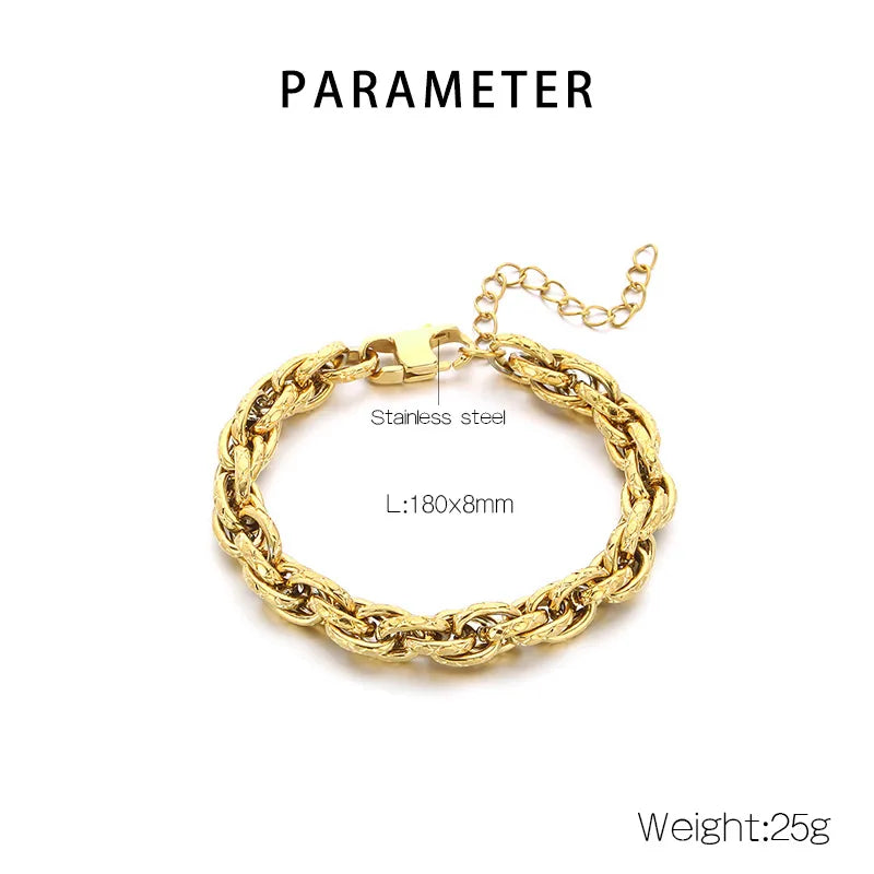 Simple Style Geometric 304 Stainless Steel 18K Gold Plated Bracelets In Bulk