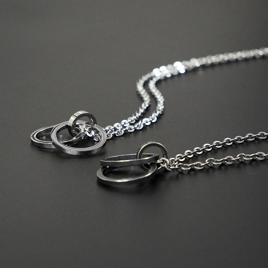 Hip-Hop Solid Color 304 Stainless Steel Polishing 18K Gold Plated Unisex Pendant Necklace
