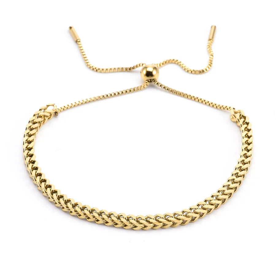 Sweet Geometric Titanium Steel 18K Gold Plated Bracelets In Bulk