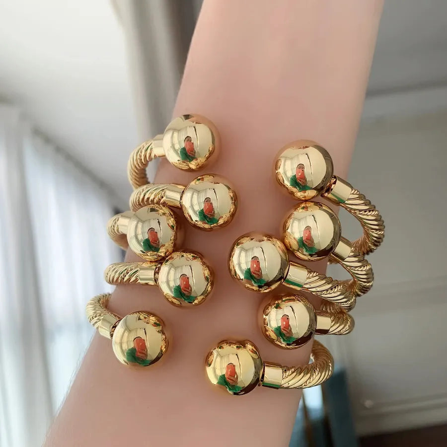 streetwear round copper plating 18k gold plated bracelets necklace