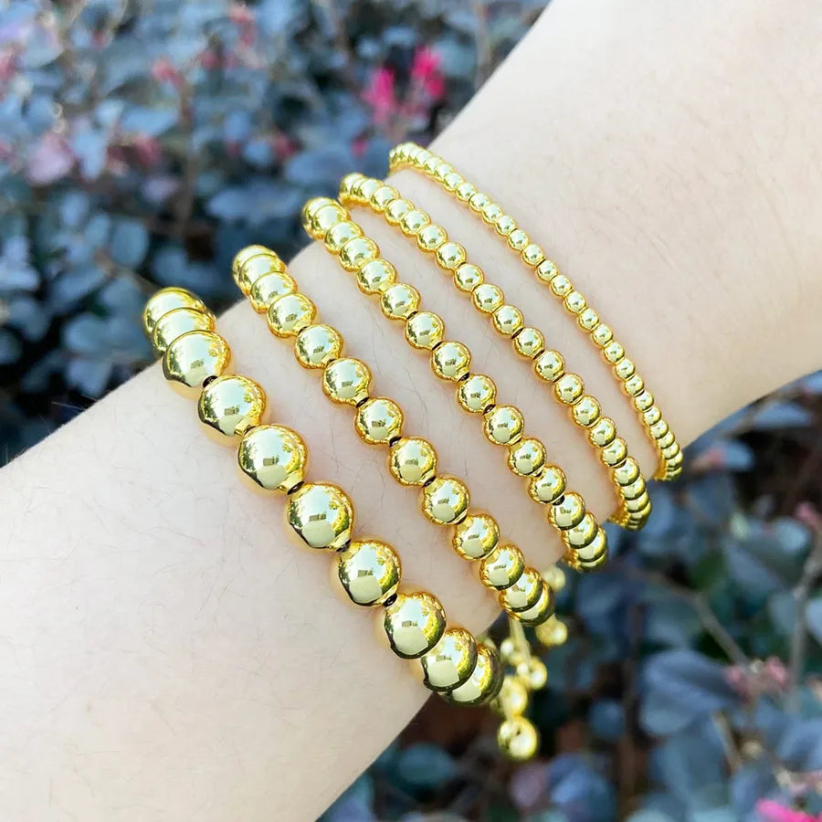 simple style solid color copper plating 18k gold plated bracelets