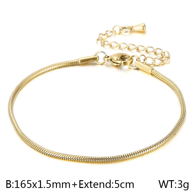 Fashion Geometric Titanium Steel 18K Gold Plated Bracelets In Bulk
