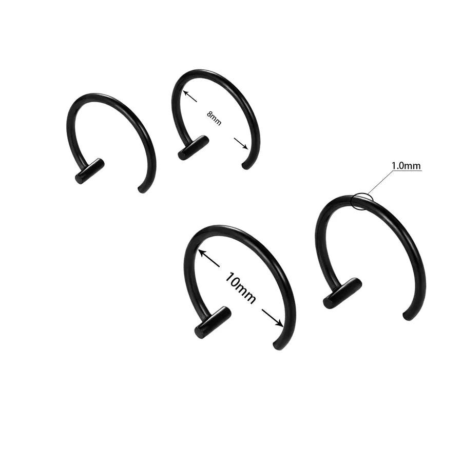 fashion c shape stainless steel plating lip ring