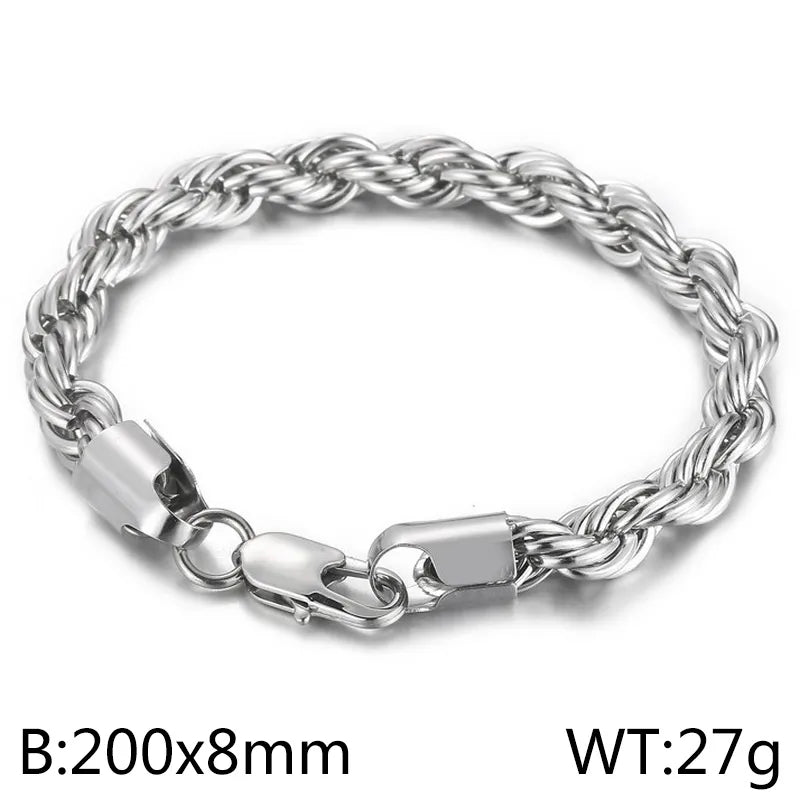 Simple Style Twist Stainless Steel 18K Gold Plated Bracelets In Bulk