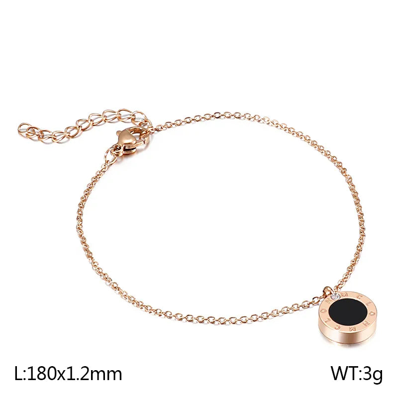 Elegant Basic Geometric Titanium Steel 18K Gold Plated Bracelets In Bulk