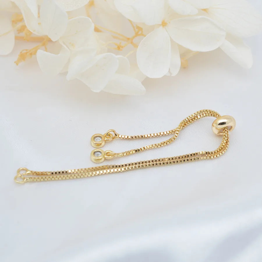 1 Piece Copper Rhinestones 18K Gold Plated Bracelets