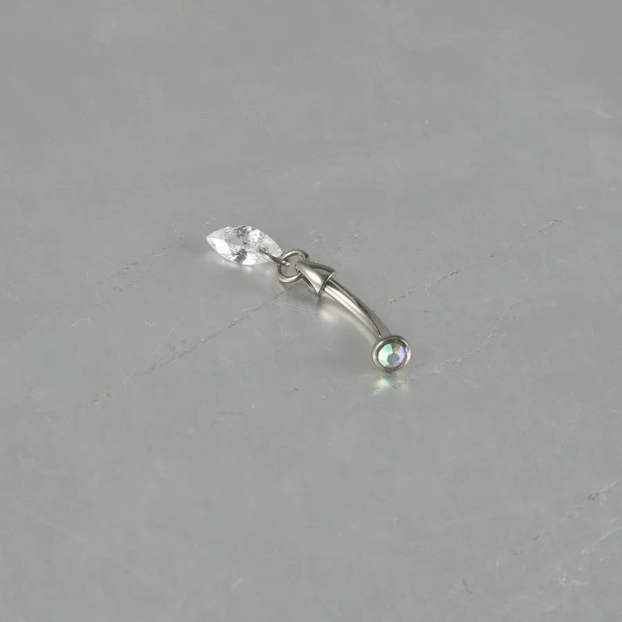 1 Piece Ear Cartilage Rings & Studs Casual Tropical Round Water Droplets Flower G23 Titanium Alloy Polishing Zircon Ear Cartilage Rings & Studs
