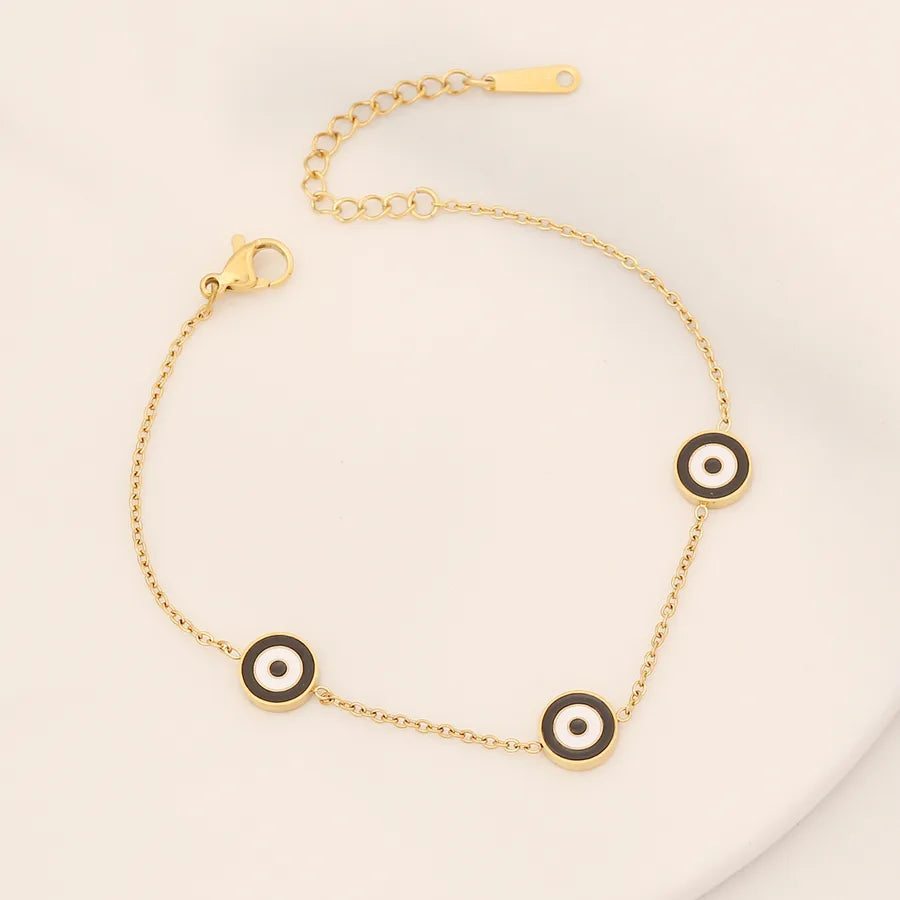 INS Style Eye Stainless Steel 18K Gold Plated Bracelets In Bulk