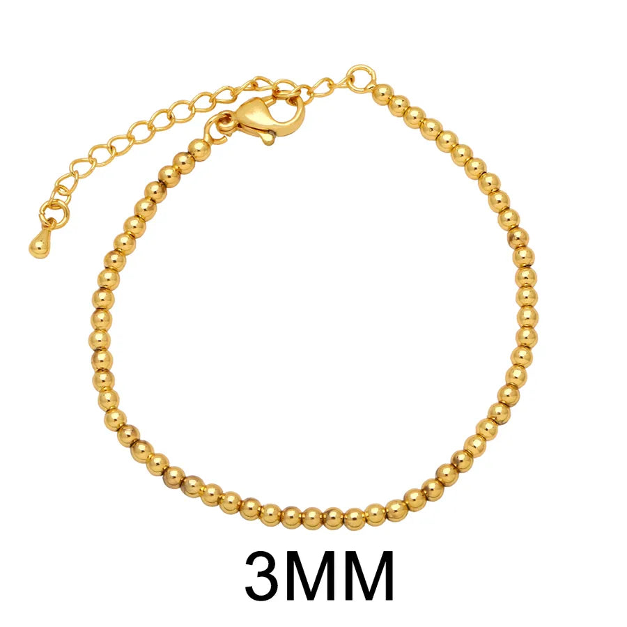 fashion round copper 18k gold plated bracelets in bulk