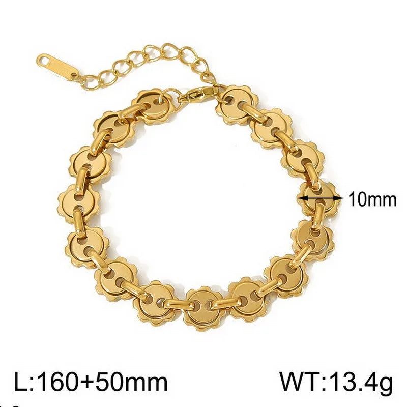 Simple Style Geometric 304 Stainless Steel 18K Gold Plated  Bracelets In Bulk