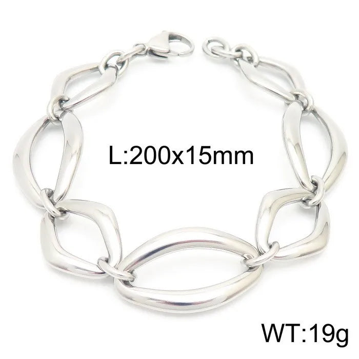 Rock Geometric Titanium Steel 18K Gold Plated Bracelets In Bulk