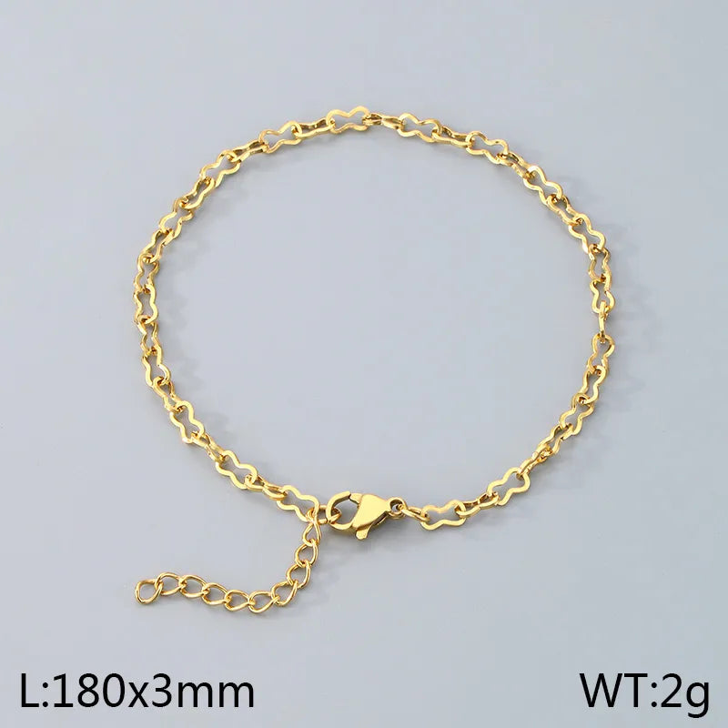 Simple Style Infinity 304 Stainless Steel 18K Gold Plated  Bracelets In Bulk