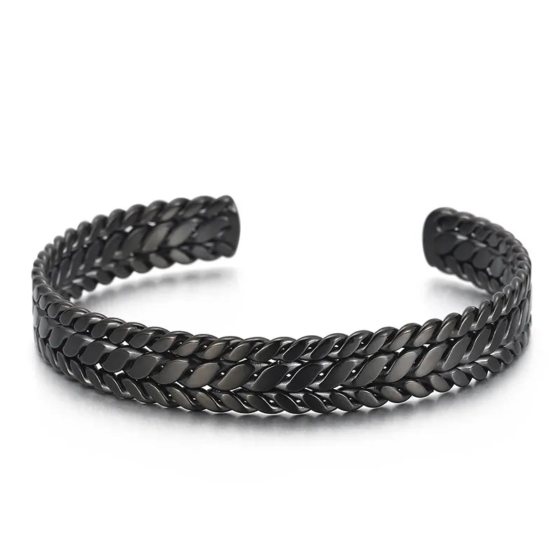 Fashion Leaf Titanium Steel 18K Gold Plated Bracelets In Bulk
