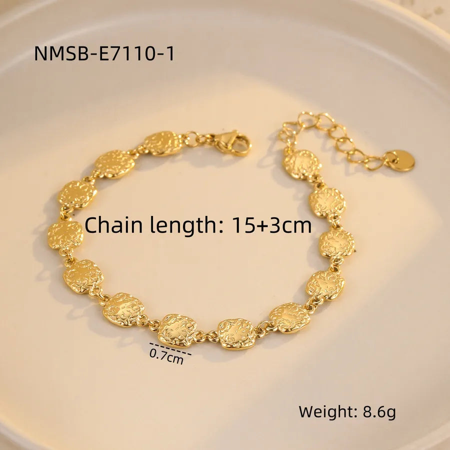 Simple Style Square 304 Stainless Steel 18K Gold Plated  Bracelets In Bulk