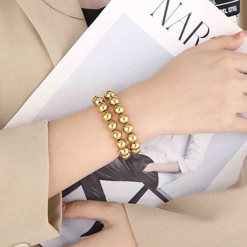Casual Simple Style Geometric Stainless Steel 18K Gold Plated Bracelets In Bulk