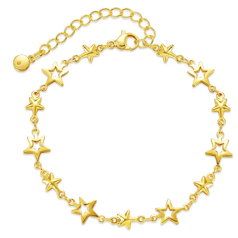 lady star copper plating 18k gold plated bracelets