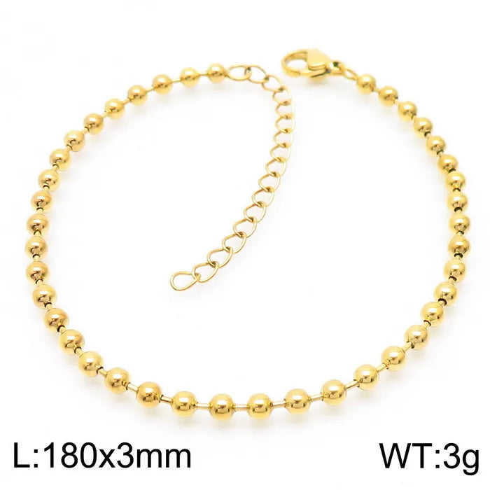 Simple Style Round Stainless Steel 18K Gold Plated Bracelets In Bulk