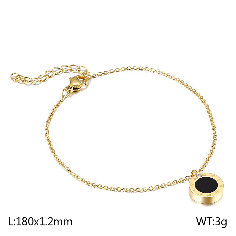 Elegant Basic Geometric Titanium Steel 18K Gold Plated Bracelets In Bulk