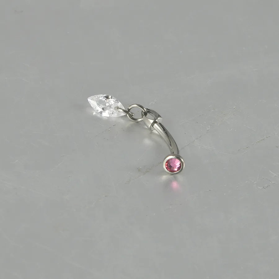 1 Piece Ear Cartilage Rings & Studs Casual Tropical Round Water Droplets Flower G23 Titanium Alloy Polishing Zircon Ear Cartilage Rings & Studs