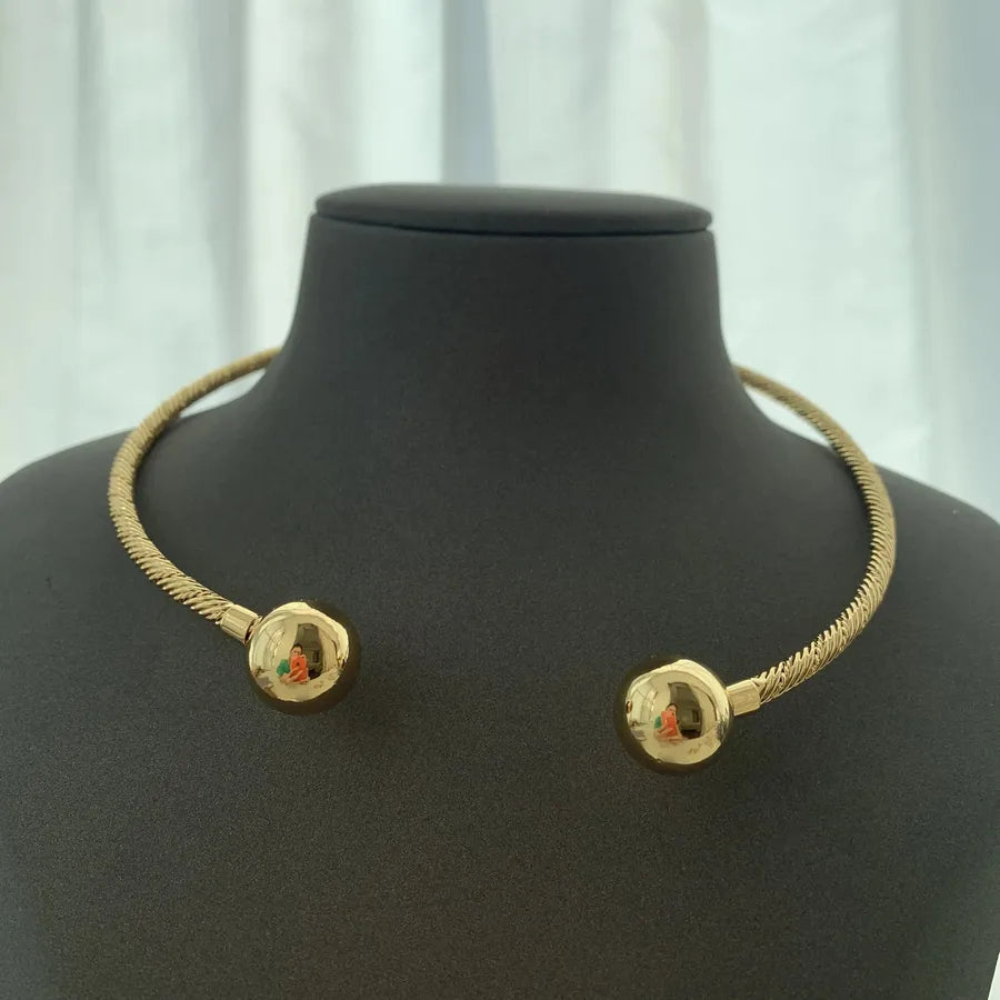 streetwear round copper plating 18k gold plated bracelets necklace