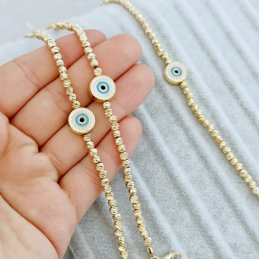 ig style casual devil's eye copper 18k gold plated bracelets in bulk